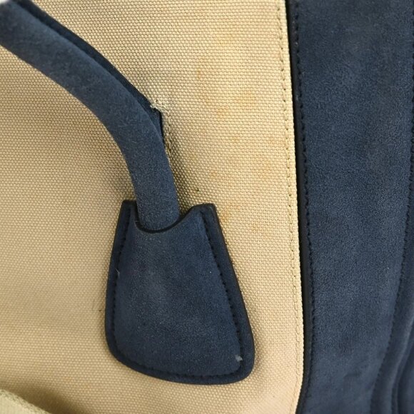 Prada Beige Blue Canvas 2way Handbag YQ04274 BN04 - Picture 3 of 12